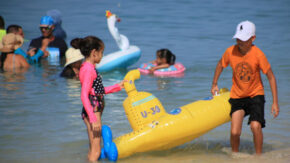 Ancón Beach in summer