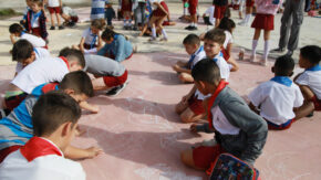 Pioneers paint and play at their organization’s birthday