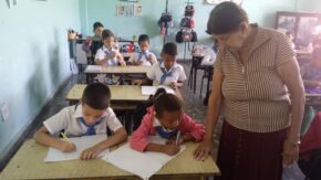 Approaching her 80th birthday, Martha Olga is still in the classroom