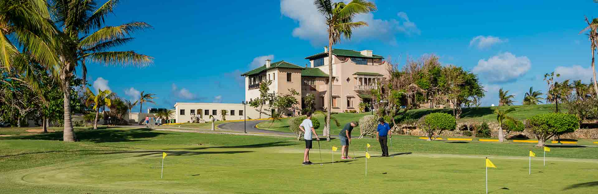 Playing golf in Cuba