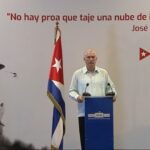 Cuban President Miguel Díaz-Canel Bermúdez appears before the media this Friday, March 13
