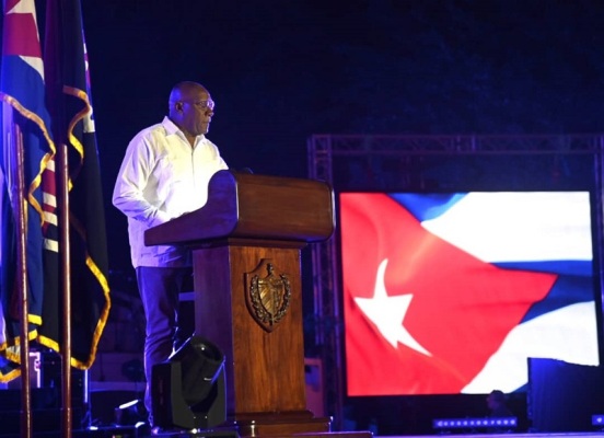 Salvador Valdés Mesa felicitó a los espirituanos por estar siempre “a la altura de su gloriosa historia. Foto: Estudios Revolución.