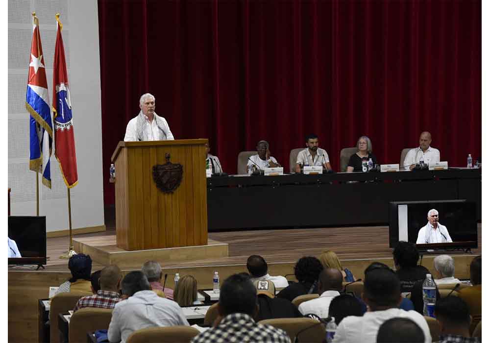 Clausura Díaz-Canel encuentro de solidaridad en Cuba