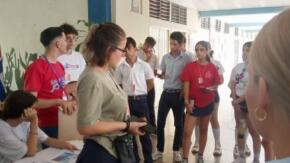 Estudiantes espirituanos de la enseñanza media en consejo provincial
