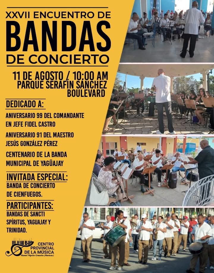 Bandas de concierto sonorizarán este lunes a la villa del Yayabo