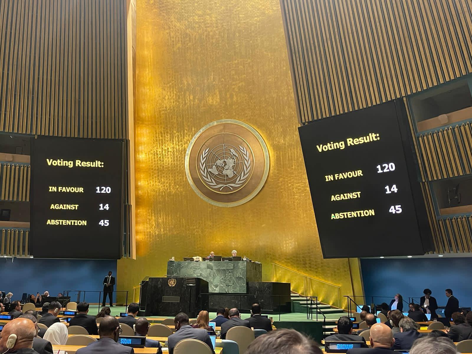 Saluda Cuba aprobación en la ONU de resolución sobre Palestina
