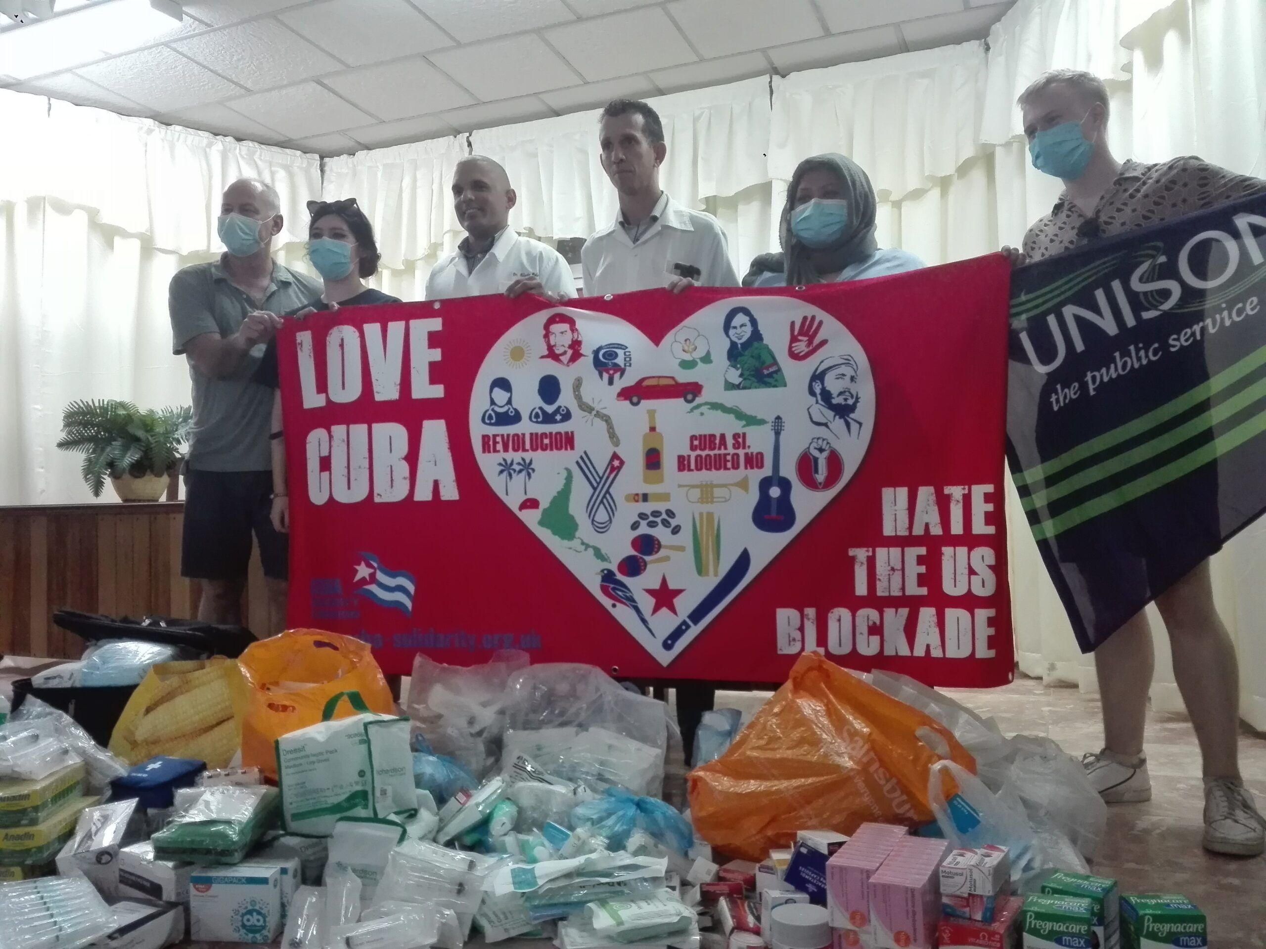 Amigos solidarios donan insumos a Hospital Camilo Cienfuegos