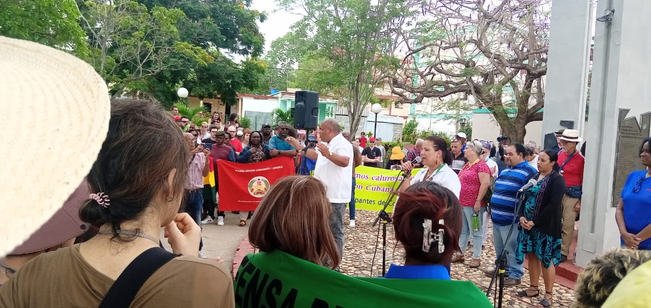 Reciben en Sancti Spíritus a brigada de solidaridad con Cuba