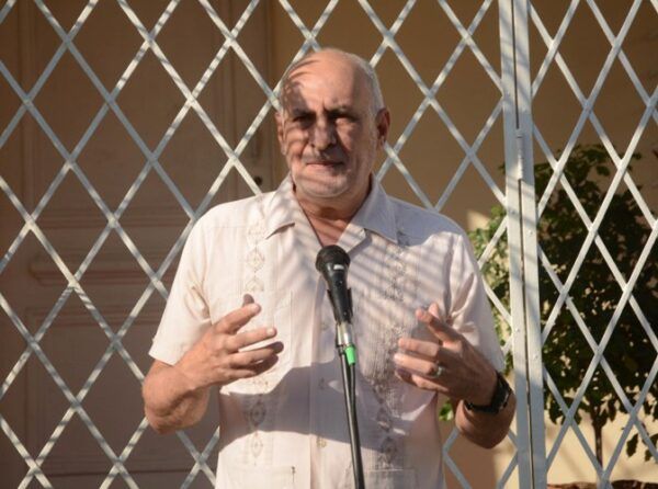 Ricardo Ronquillo Bello, presidente nacional de la Unión de Periodistas, refirió el legado que Juan Antonio Borrego deja a la prensa cubana. Foto: Oscar Alfonso Sosa.