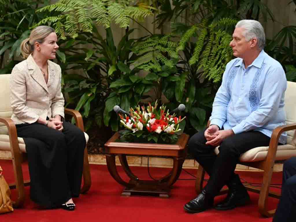Intercambia Díaz-Canel con Gleisi Hoffmann, presidenta del PT-Brasil