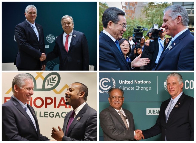 Presidente de Cuba sostiene encuentros en el marco de COP28