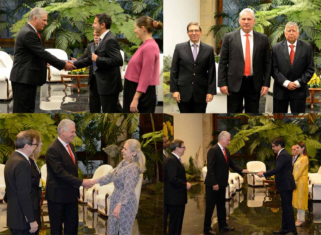 Recibe presidente cubano cartas credenciales de 10 embajadores
