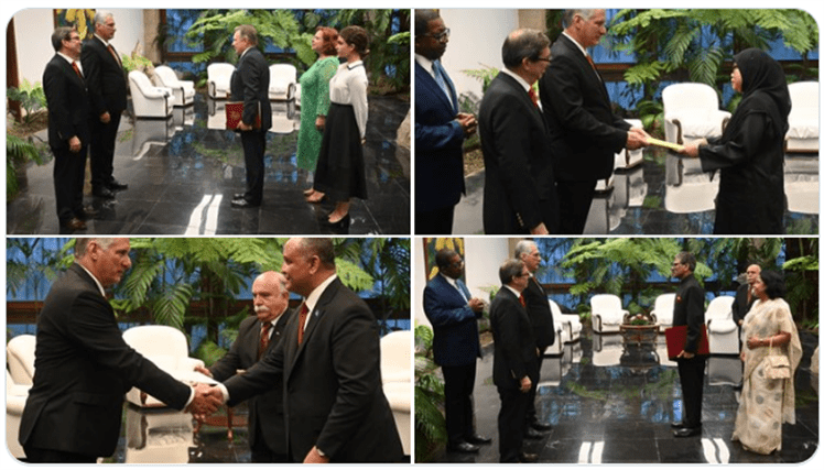 Recibe presidente cubano a 11 nuevos embajadores
