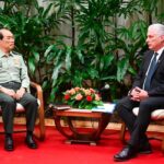 Intercambia Díaz-Canel con vicepresidente de Comisión Militar Central China