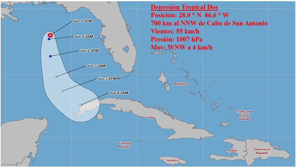 Se forma depresión tropical en el golfo de México