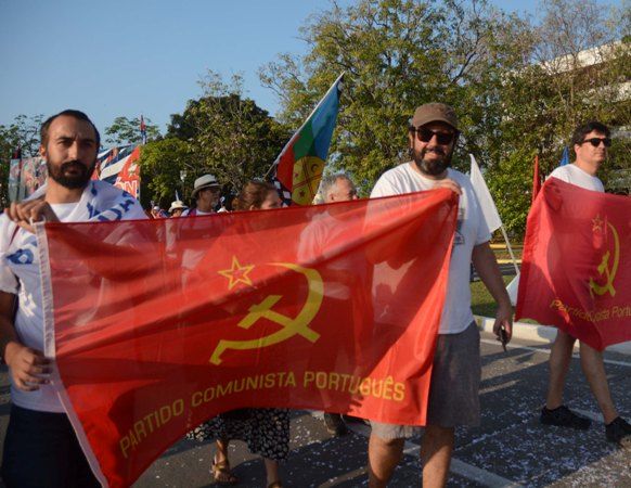 Desde otros países llegó la solidaridad y compañía en la marcha. Foto:  Oscar Alfonso Sosa.