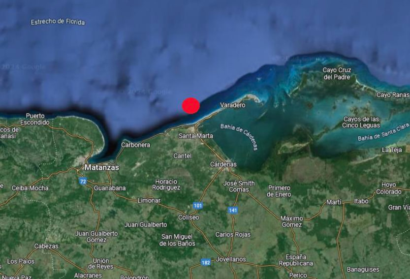 Reportan sismo perceptible cerca de Varadero