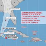 Tormenta tropical Helene se mueve por noroeste del mar Caribe