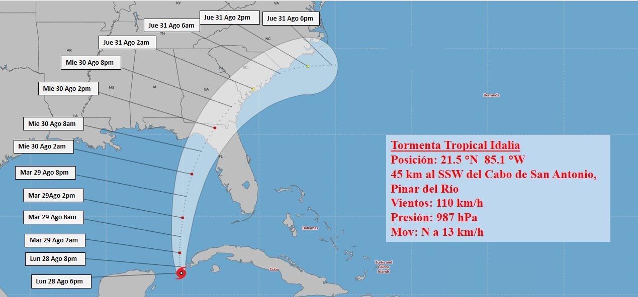 Región central de Cuba debe mantenerse atenta al paso de tormenta Idalia