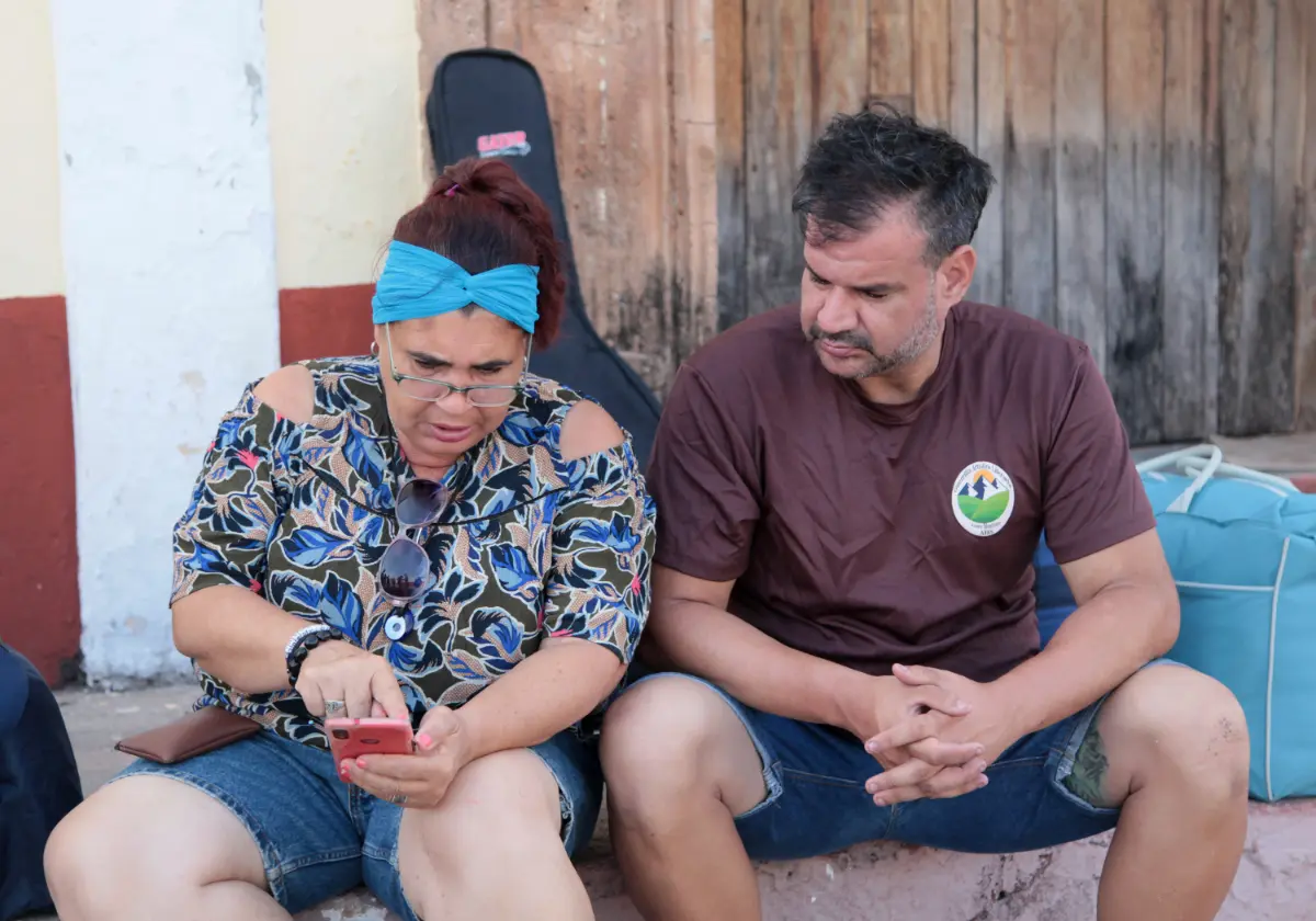Miembros de la Guerrilla, en Trinidad, antes del ascenso a Topes de Collantes