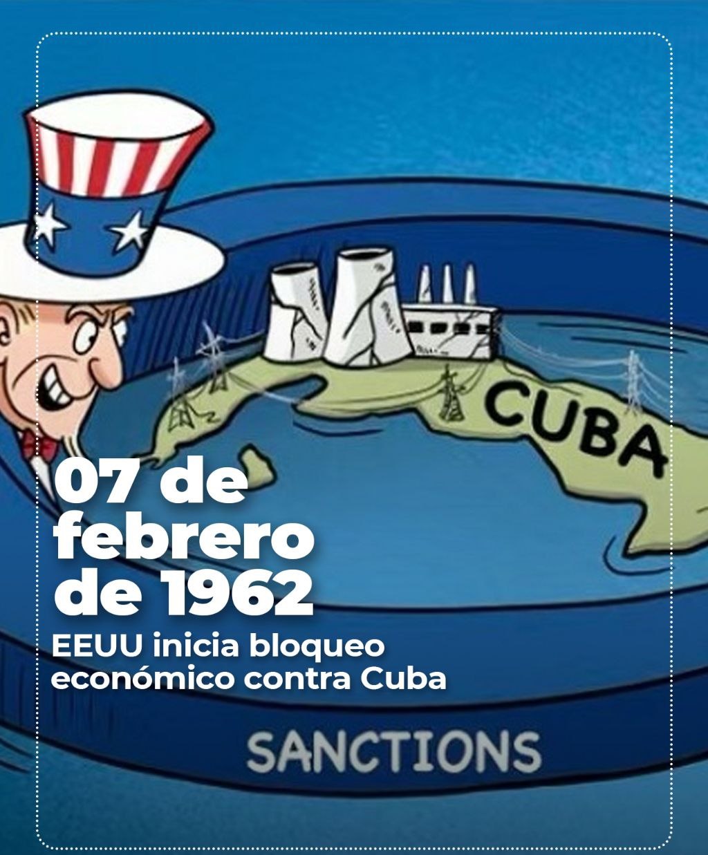 Venezuela expresa apoyo con Cuba a 63 años de instituido el bloqueo