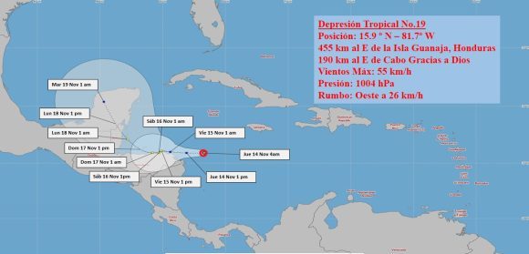 Se forma nueva depresión tropical en el Caribe