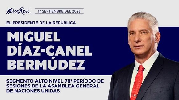 Díaz-Canel en Nueva York para sesiones de alto nivel en la ONU como presidente del G-77