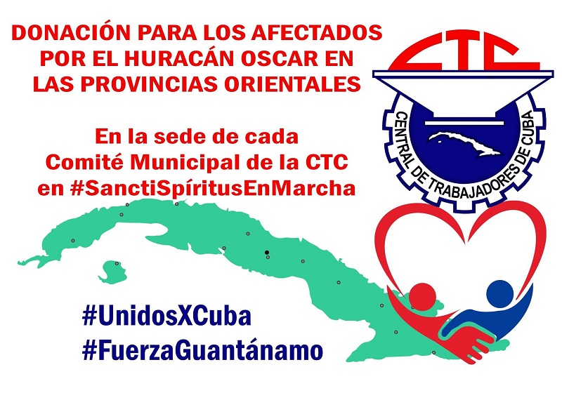 Espirituanos se suman al envío de donativos a Guantánamo