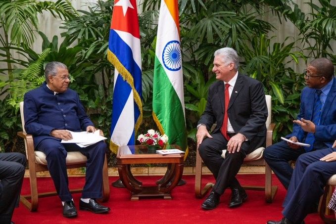 Presidente de Cuba recibió a jefe de Gobierno de estado indio