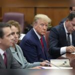 Trump, bajo arresto, tras arribar a la Corte de Manhattan, EEUU